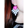 E-3127 2014 hot sale fashion european style purple/big pearl crystal flower luxury statement shourouk earrings