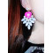 E-3127 2014 hot sale fashion european style purple/big pearl crystal flower luxury statement shourouk earrings