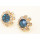 S-0097 Korea Style Special Gold Plated Nobility Snowflake Rhinestone Blue Purple Crystal Bracelet Earring Necklace Set