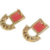 E-3131 Korea style pink/black/green square resin gemstone rhinestone fan shape shinning dangling earrings for women summer dress
