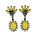 E-3133 European Style Black Alloy  Resin Gem Rhinestone  Leaves Flower Dangle Earrings