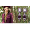 E-3141 European Style Gold Plated Alloy  Resin Gem Rhinestone Geometry Triangle Dangle Earrings