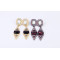 E-3141 European Style Gold Plated Alloy  Resin Gem Rhinestone Geometry Triangle Dangle Earrings