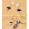E-3141 European Style Gold Plated Alloy  Resin Gem Rhinestone Geometry Triangle Dangle Earrings