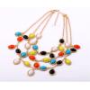 S-0095 Korea Style Gold plated  Chain  Colorful Resin gem Candy Tassels Necklace Bracelet Set