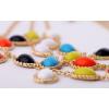 S-0095 Korea Style Gold plated  Chain  Colorful Resin gem Candy Tassels Necklace Bracelet Set