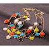 S-0095 Korea Style Gold plated  Chain  Colorful Resin gem Candy Tassels Necklace Bracelet Set