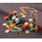 S-0095 Korea Style Gold plated  Chain  Colorful Resin gem Candy Tassels Necklace Bracelet Set