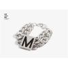 S-0096 New arrival rock punk popular design M letter silver double chunly chain necklace bracelets sets for women/men jewelry