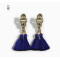 E-3145 Vintage Style Bronze Alloy Knot Shape Thread Tassels Earrings 4 Colors