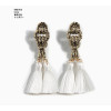 E-3145 Vintage Style Bronze Alloy Knot Shape Thread Tassels Earrings 4 Colors