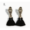 E-3145 Vintage Style Bronze Alloy Knot Shape Thread Tassels Earrings 4 Colors