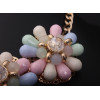 N-3918 Korea Style Summer Jewelry Colorful Drop Resin Gem Clear Crystal Flower Choker Necklace
