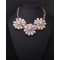 N-3918 Korea Style Summer Jewelry Colorful Drop Resin Gem Clear Crystal Flower Choker Necklace
