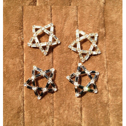 E-3158 Korea style 2 colors vinatge big five-pointed star pentagram rhinestone crystal  stud earrings