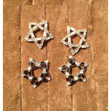 E-3158 Korea style 2 colors vinatge big five-pointed star pentagram rhinestone crystal  stud earrings