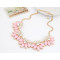 N-3924  Korea Style Summer Jewelry Gold Plated Chain rhinestone Resin Gem Flower Choker Necklace