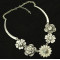 N-3926 Vintage Style Zamac Jewelry Rhinestone Crystal Flower Charming Necklace