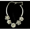N-3926 Vintage Style Zamac Jewelry Rhinestone Crystal Flower Charming Necklace