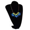 Europea Style Gold Plated Chain Shourouk Resin Gem Rhinestone Flower Choker Necklace