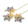 Europea Style Gold Plated Chain Shourouk Resin Gem Rhinestone Flower Choker Necklace
