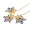 Europea Style Gold Plated Chain Shourouk Resin Gem Rhinestone Flower Choker Necklace