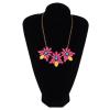 Europea Style Gold Plated Chain Shourouk Resin Gem Rhinestone Flower Choker Necklace