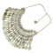 N-3943  New Vintage Style Silver Retro Golden Carving Handcraft Coin Fringe Zamac Necklace