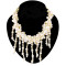 N-3928 Europea Style handmade Thin Chains Pearl statement bib necklace