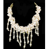 N-3928 Europea Style handmade Thin Chains Pearl statement bib necklace