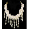N-3928 Europea Style handmade Thin Chains Pearl statement bib necklace