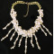 N-3928 Europea Style handmade Thin Chains Pearl statement bib necklace