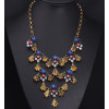 N-3930 Fashion Famous Brand Vintage Boronze Alloy Royalblue Gem Rhinestone Fish Tassels Statement Antique Necklace