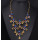 N-3930 Fashion Famous Brand Vintage Boronze Alloy Royalblue Gem Rhinestone Fish Tassels Statement Antique Necklace