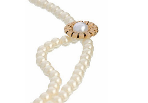 F-0164 Korea Style white pearl chain Hair Band Stretch Hair Accessories