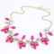 N-3946 New European Gold Plated  Alloy Crystal Flowers Shourouk Choker Necklace