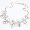 N-3946 New European Gold Plated  Alloy Crystal Flowers Shourouk Choker Necklace