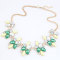 N-3946 New European Gold Plated  Alloy Crystal Flowers Shourouk Choker Necklace