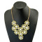N-3945  European Gold Plated  Link Chain Alloy Crystal Round Flower Shourouk Choker Necklace
