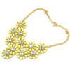 N-3945  European Gold Plated  Link Chain Alloy Crystal Round Flower Shourouk Choker Necklace