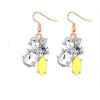 E-3177 European Style Gold Plated Alloy Candy Fluorescent  color  Gem Stone Crysatl Drop  Dangle Earrings