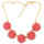 N-3961  Fashion 4 colors gold filled link chain resin gem stone rhinestone flower chunky necklaces pendants