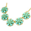 N-3961  Fashion 4 colors gold filled link chain resin gem stone rhinestone flower chunky necklaces pendants