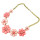 N-3848 Vintage style exaggerated bronze chain rose sea blue beads crystal flower choker necklace