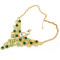 N-3959  Fashion 2 Colors Gold Plated Alloy Drop Cat's Eye Crystal Rhinestone Peacock Earring Necklace Set