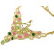 N-3959  Fashion 2 Colors Gold Plated Alloy Drop Cat's Eye Crystal Rhinestone Peacock Earring Necklace Set