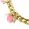 N-3952 Fashion gold filled link chain pink Beetle ladybug resin gem stone rhinestone  choker  necklace animal cute  jewelry
