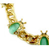 N-3953 Fashion gold filled link chain green  Beetle ladybug resin gem stone rhinestone  choker  necklace animal cute  jewelry