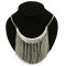 N-3957  Vintage Style Golden Silver Zamac Jewelry Carving Moon Shape Finge Necklace