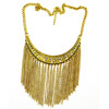 N-3957  Vintage Style Golden Silver Zamac Jewelry Carving Moon Shape Finge Necklace